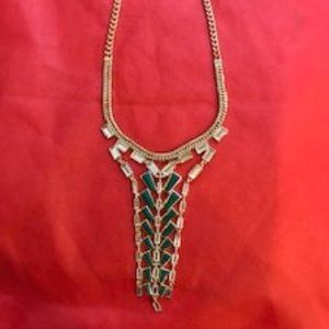 Cleopatra style necklace - emerald colored stones